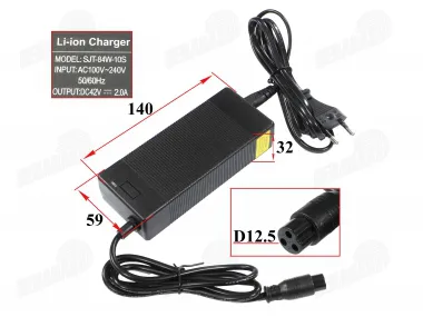 36V 2A charger (output 42V) connection of electric scooters, bicycles GX16 quad bikes, skateboards