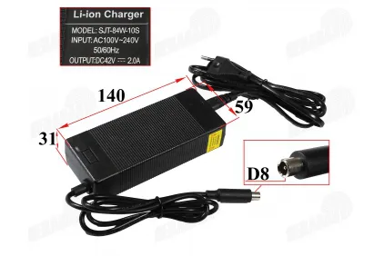 36V Lithium-ion battery charger fits Xiaomi M365,Essential,1S,Pro,Pro2 Ninebot ES,E,F,D,MAX G30 G30E G30D ir kitiems (42V -2A) analog EB415