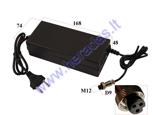 48V 2A Battery charger for electric scooter, quad bike lead acid batteries