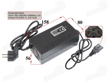 60V 20AH(output 73.5V  2.6-3.0A) charger for electric tricycle, scooter for lead batteries MS03 , MS04, Epico, Comfimax