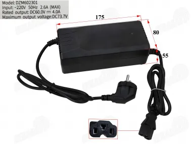 60V 4A 20AH-30AH ELECTRIC TRICYCLE SCOOTER CHARGER FOR LEAD BATTERIES MS03, MS04 AND OTHER