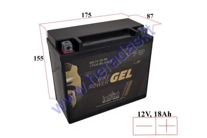 Battery 18Ah 300A 12V INTACT GEL YTX20L-BS  175X87X155