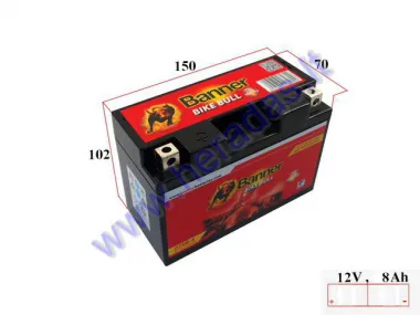 Battery 8Ah.112A 12V BANNER GEL GT9B-4