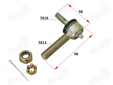 Antgalis vairo traukė su tepimo tašku ATV keturračio 110-200cc M10 d.p sriegis