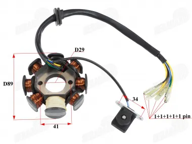 Apvija, apvijos generatoriaus 8 polių motociklui mopedui tinka CHAMP DELTA