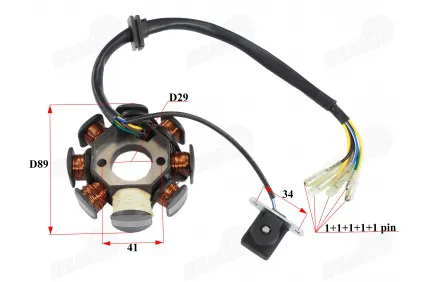 Apvija, apvijos generatoriaus 8 polių motociklui mopedui tinka CHAMP DELTA