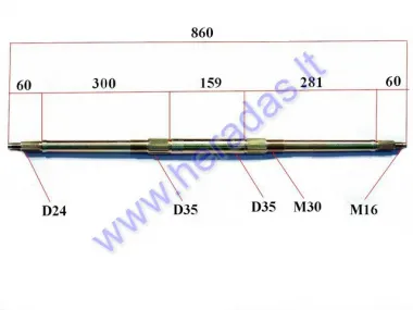 Ašis galinė 200-250cc ATV keturračio motociklo
