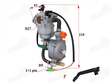 Benzininio generatoriaus su Honda varikliu  GX160 2.8KW GX200 170F pakeitimo komlektas į dujinį LPG NG