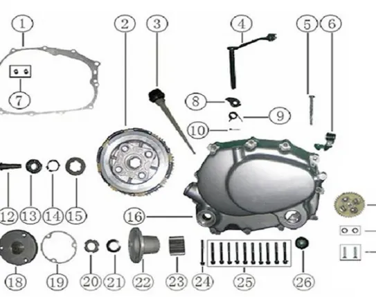 ATV engine left side  diagram.