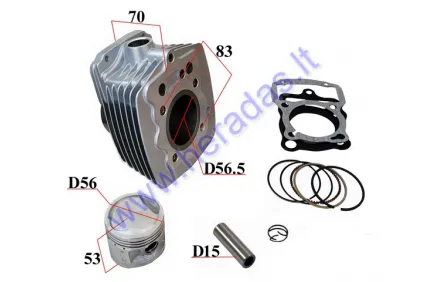 Cylinder piston set for 125cc motorcycle D56,5mm PIN15 CG 125B 156FMI