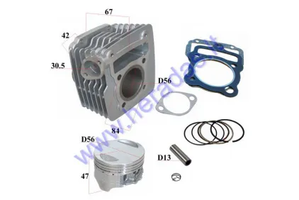 Cylinder piston set for 125cc motorcycle D56mm PIN13 CB 125 156FMI