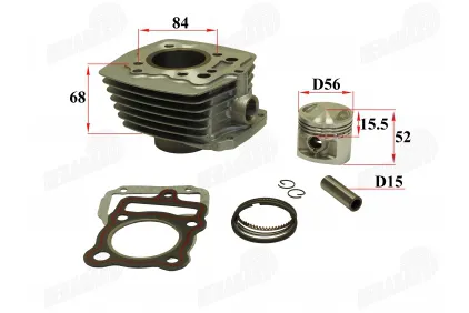 Cylinder piston set for motorcycle 125cc D56mm PIN15