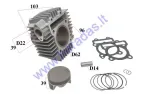 Cylinder piston set for 190cc ZS190 W190 engine D62 PIN14