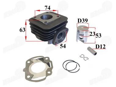 Cilindras stūmoklis motoroleriui D39  50cc Kymco Vitality AC PIN 12 SF10