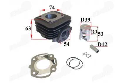 Cilindras stūmoklis motoroleriui D39  50cc Kymco Vitality AC PIN 12 SF10