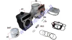 Cilindras,stūmoklis,galvutė motociklui, mopedui  tinka NAKED50, FR50 tiuninguoti į  70cc D47 50-80CC 139FMB  Barton FR 50, Volcano 50, Bashan CK50S-7