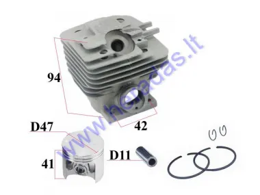 Cilindro komplektas su stūmokliu STIHL MS361 D47 PIN11 11350201202, 11350201203, 11350201211 ms341