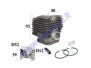 Cilindro komplektas su stūmokliu STIHL MS381 D52 PIN12