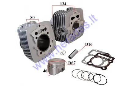 CYLINDER HEAD AND CYLINDER PISTON FULL SET FOR ATV QUAD BIKE, MOTORCYCLE 250cc D67  250cc D67 ATV Chinese 250, ATV Chinese Bashan BS250S-11B 250, ATV Chinese Ba