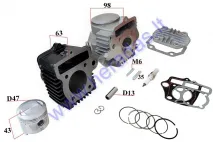 Cilindras,stūmoklis,galvutė motociklui, mopedui  tinka NAKED50, FR50 tiuninguoti į  70cc D47 50-80CC 139FMB  Barton FR 50, Volcano 50, Bashan CK50S-7