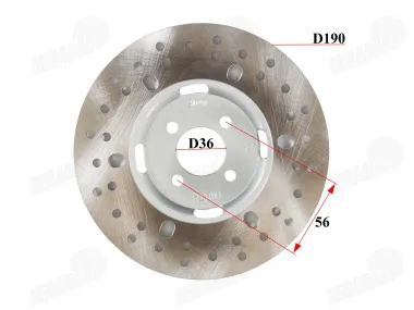 Diskas stabdžių galinis 200-250cc D190 D36 vidus