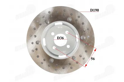 Diskas stabdžių galinis 200-250cc D190 D36 vidus