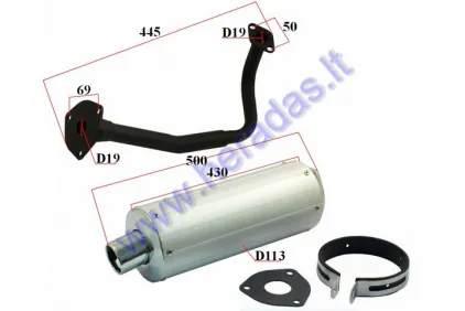 Muffler for scooter GY6 125-150cc