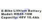 Lithium-ion battery for electric bicycle 48V 10.4Ah , maximum discharge current 25A. Can be used in various 48V electronic devices.