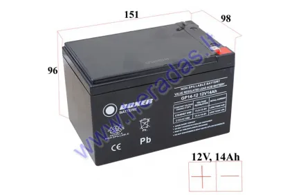 Battery for electric bicycle 12V 14AH Analog EB009, EB1470, EB2087 suitable for mini quads used for UPS system