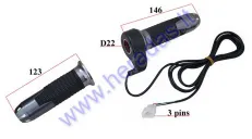 Accelerator handle for electric quad bike, scooter, moped