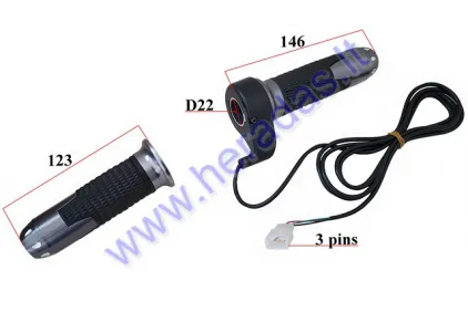 Accelerator handle for electric quad bike, scooter, moped