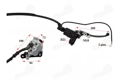 Brake set handle with master cylinder right side of electric cargo tricycle fits KING BOX 2 JP3900