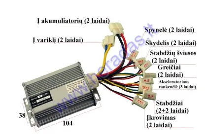 Controller for electric mini ATV  48V 1000W  with gearshifting