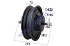 Electric scooter rear wheel 10 inch with motor 1800WAT 60/72V fit with controller EB1292, wiring EB1296