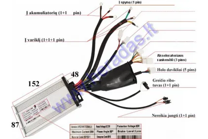 Elektrinio motorolerio  kontroleris 72V 2000W tinka   HAWK su ličio jonų baterijomis