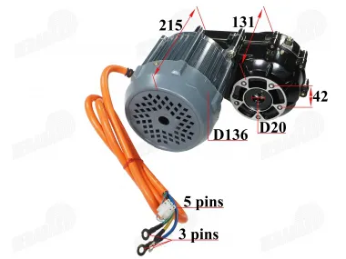 Engine with reducer for electric scooter, motorcycle, quad bike 60V 1000W fits HIMOTO HM3