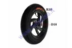 Front rim for electric scooter with tire R10 14x2.50 64-254  60/100 R10