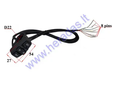 SWITCH ASSEMBLY FOR ELECTRIC MOTOR SCOOTER lights/turns/signal 12V-72V universal 8PIN