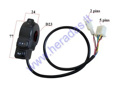 Electric motor scooter light switcher, turn switch, sound signal 5+2PIN