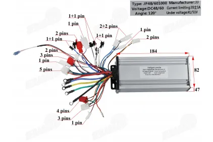 Controller 48V/60V 1000W 35A for electric three-wheel scooter PRAKTIK1 A6 models from 2024 years