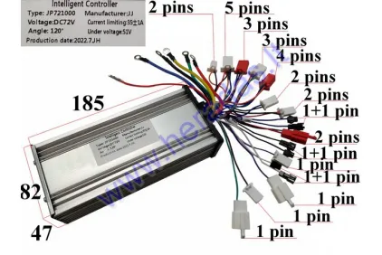 Controller for three- wheel electric scooter 72V 1000W suitable for  PRACTIC2