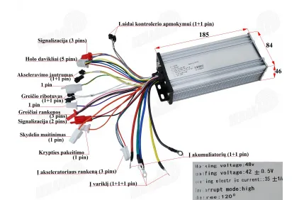 Elektrinio triračio MS01 MS03 MS04 kontroleris 48V 1000W