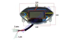 Dashboard with speedometer for electric trike scooter MS03