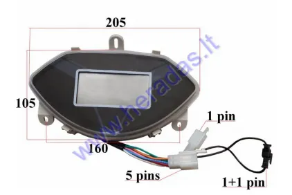 Elektrinio triračio MS03  prietaisų  skydelis ,spidometras   60V sistemai