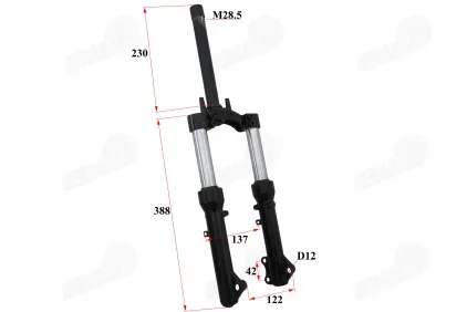 Front fork for an electric tricycle, suitable for PRACTIC2 models until 2023 years