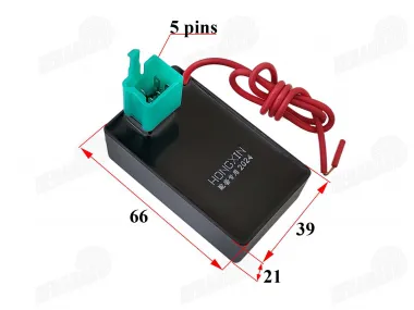 Elektroninis uždegimas CDI 5 kontaktų motorolerio, motociklo  pastovios srovės DC 12V