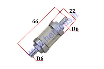 Filtras kuro universalus metalinis 6MM