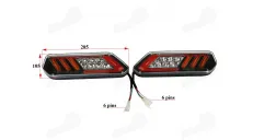 Tail light set for cargo electric tricycle fits KING BOX2  JP3900SAV  E mark