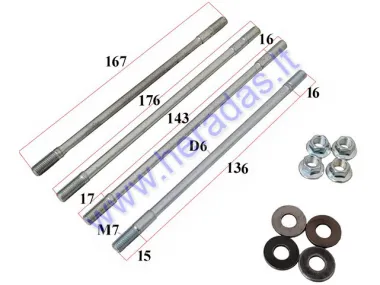 Head bolts GY6 50cc 4T