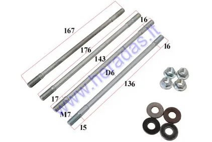 Head bolts GY6 50cc 4T